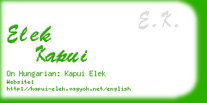 elek kapui business card